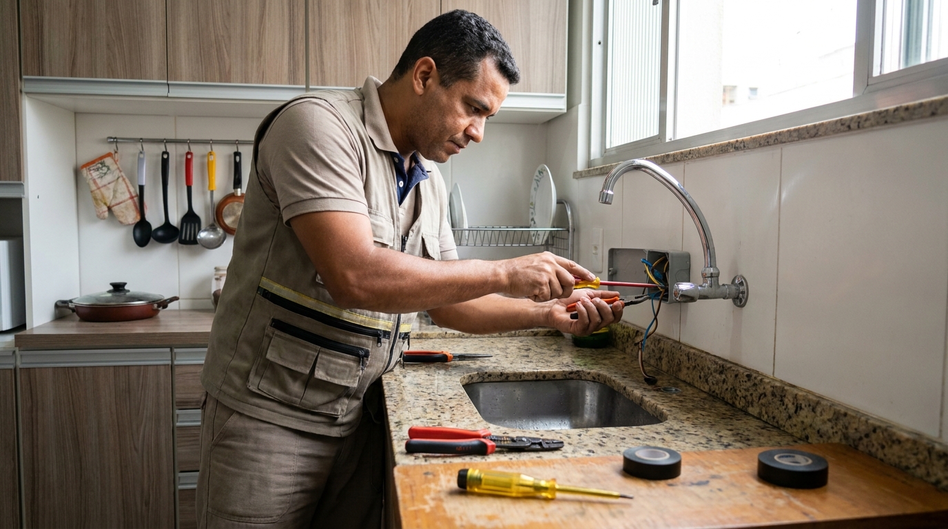 Instalação em Cozinha ou Área Gourmet no Parque Moema, Franca‑SP